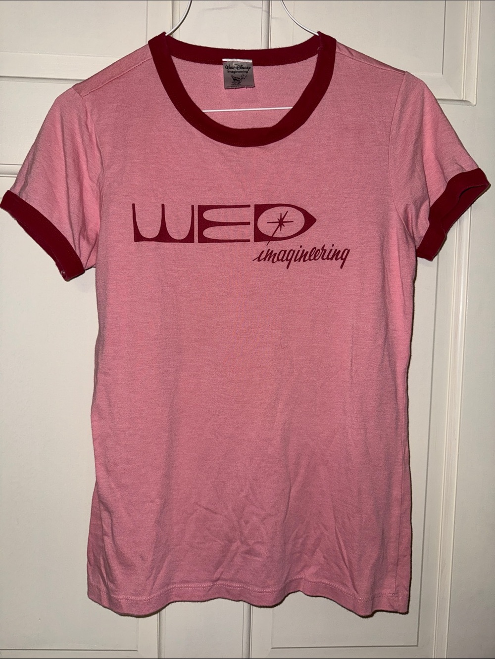Disney Retro WED Imagineering Exclusive pink & red t-shirt size S/M women /teen